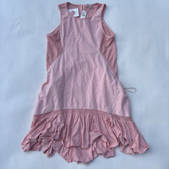 Daily Practice by Anthropologie Dresses & Skirts - Daily Practice Anthropologie Peach Mixed Media Ruffle Mesh Dress NWT Medium